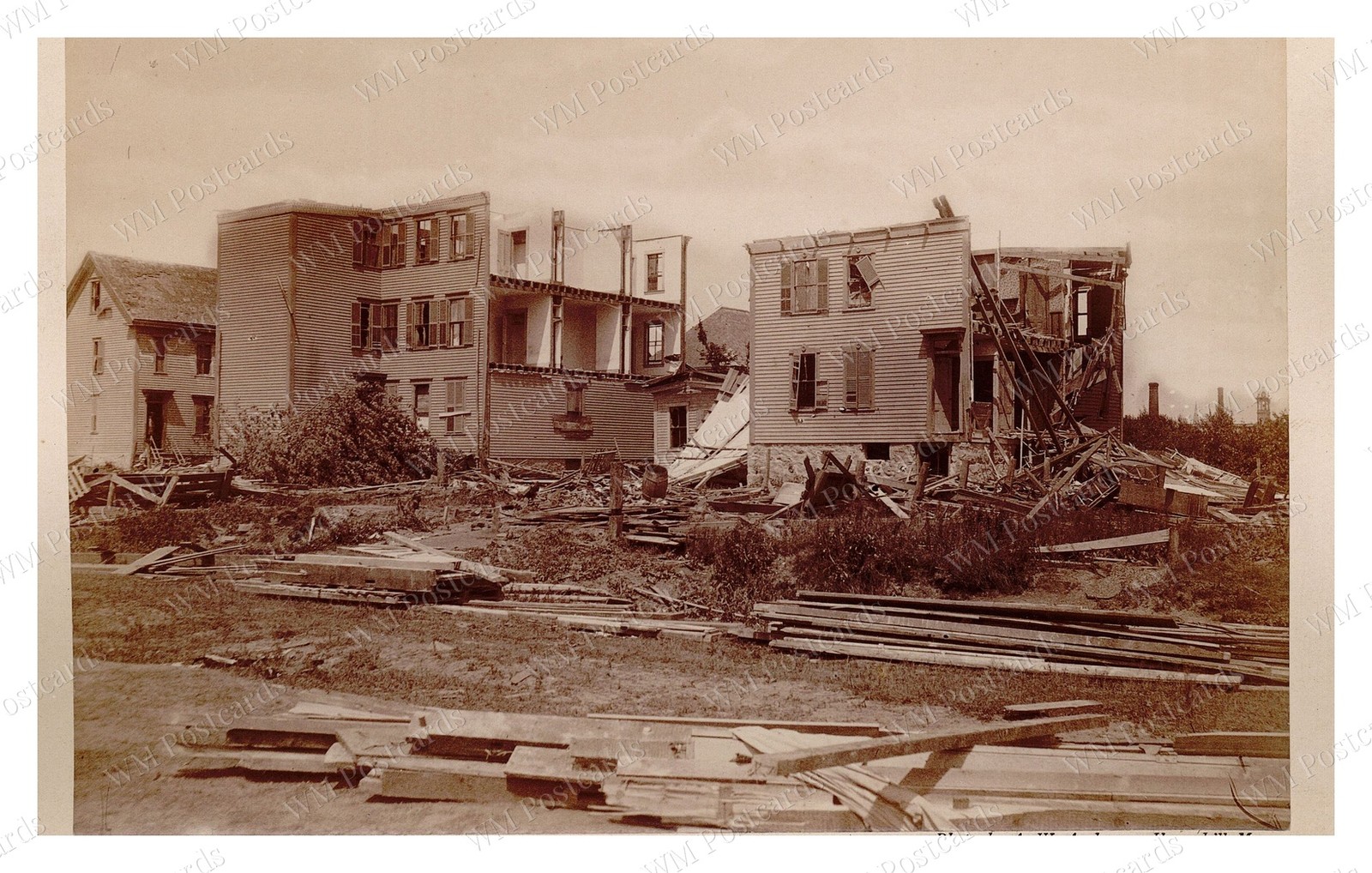 Lawrence Massachusetts 1890 Wooden Houses Construction Debris Standard Postcard Lawrence Massachusetts 1890 Wooden Houses Construction Debris Standard Postcard