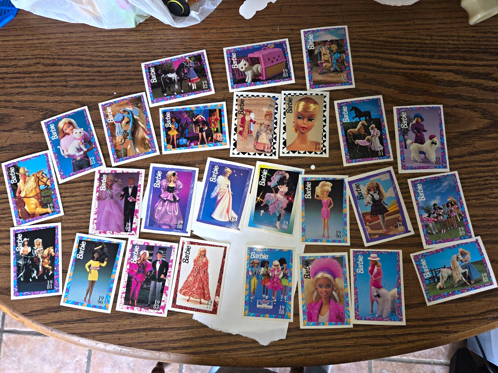 Vintage Panini Barbie Trading Cards In French Set Of 42 Cards Mattel 1992