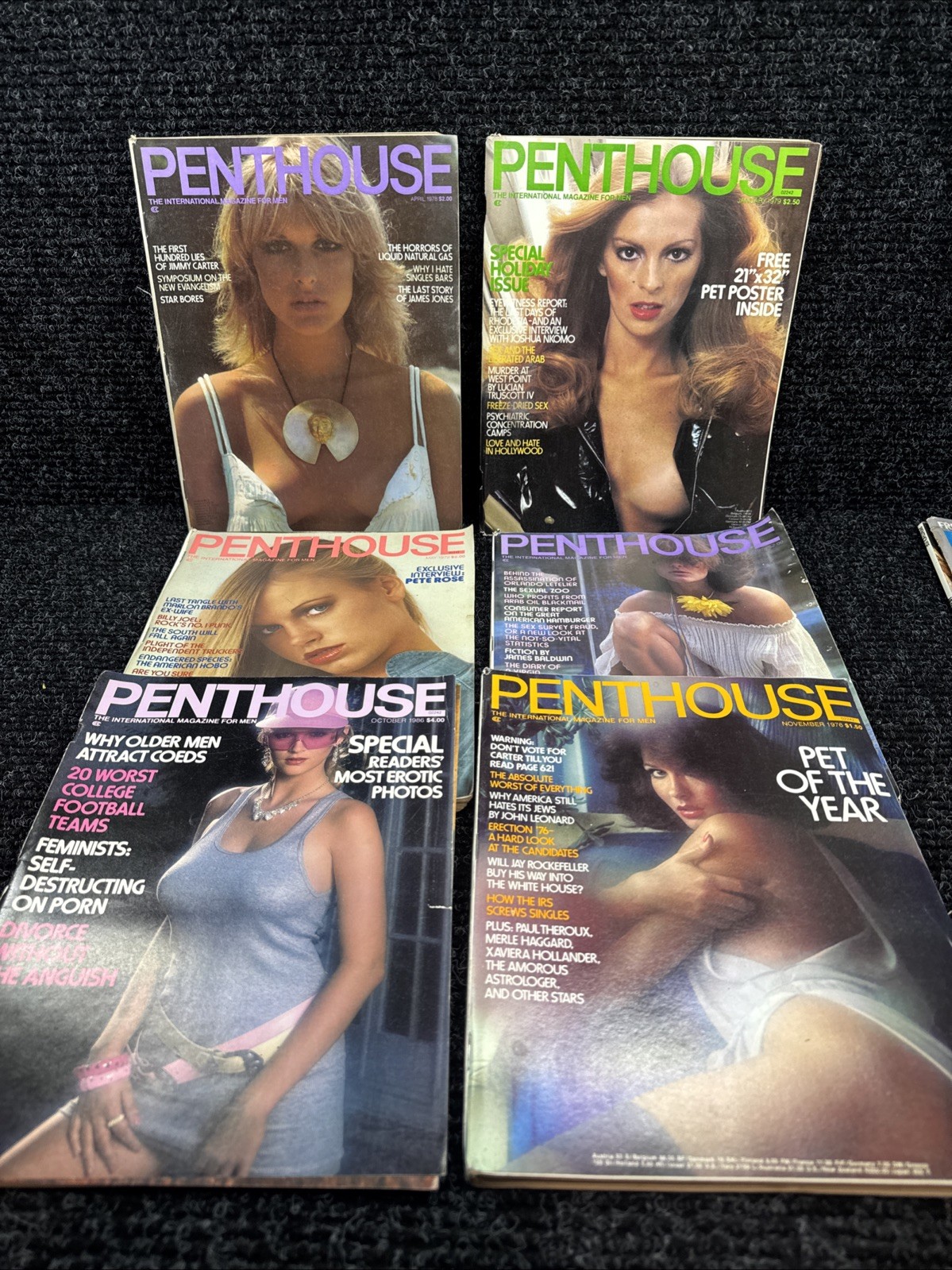 Lot of 6 Penthouse Magazine 70’s 80’s