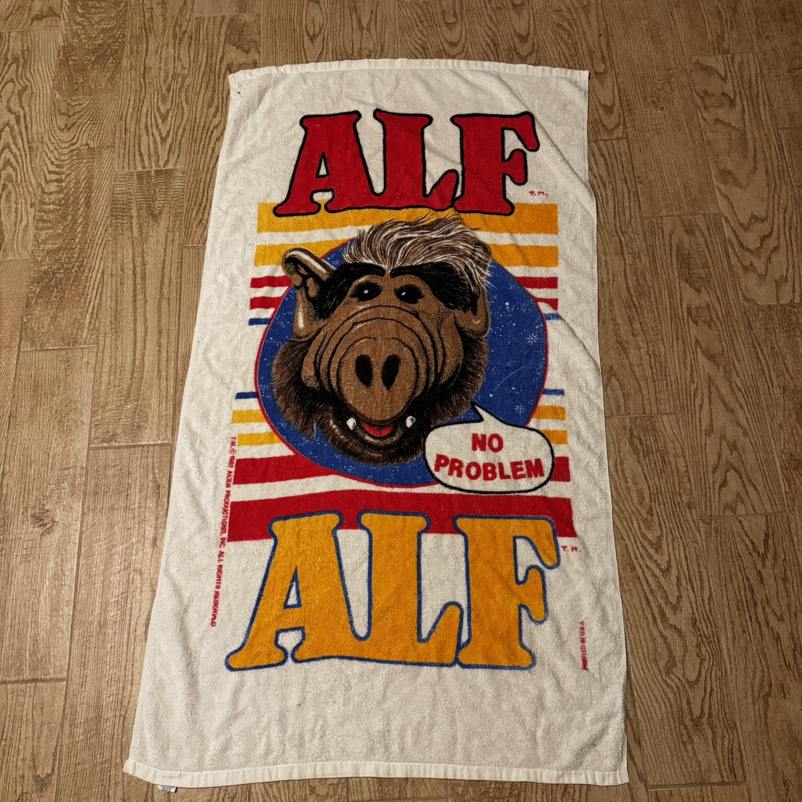 Vintage ALF Beach Towel 1987 Alien Productions No Problem 80s TV Show 80s Retro Vintage ALF Beach Towel 1987 Alien Productions No Problem 80s TV Show 80s Retro