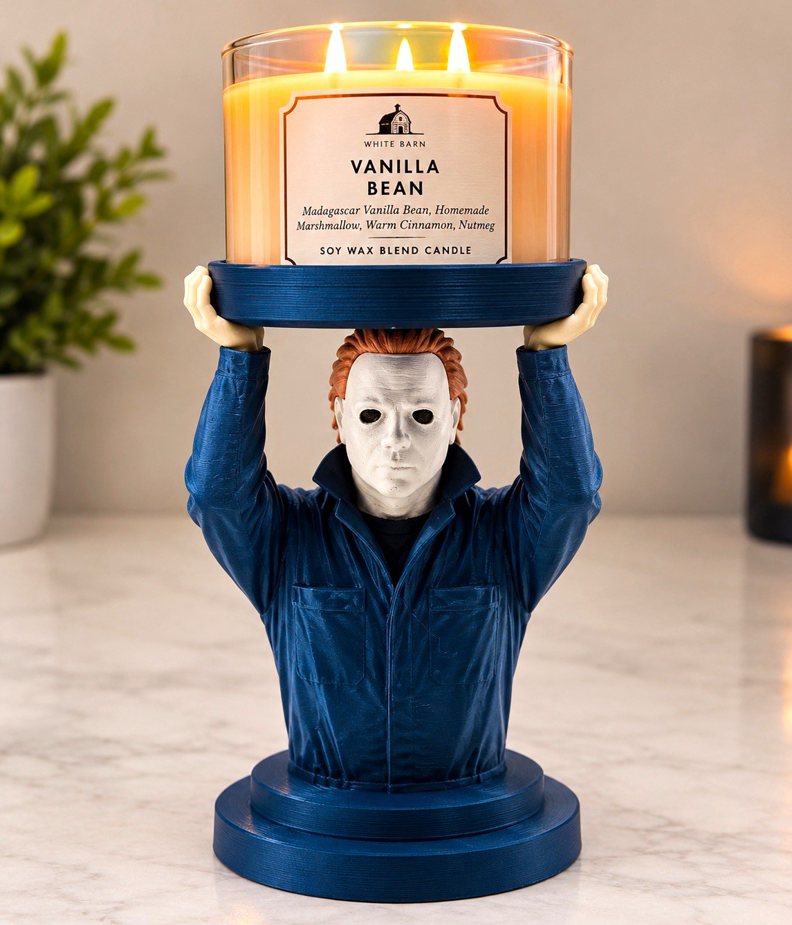 Bath and body works candle holder michael Myers 3wick candle holder