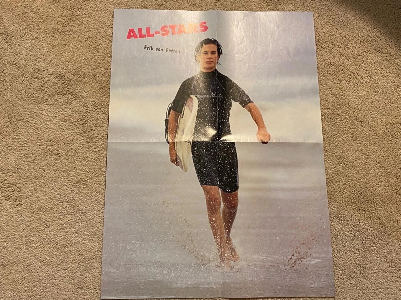 Erik Von Detten Isaac Hanson teen magazine poster wet suit beach barefoot pix Erik Von Detten Isaac Hanson teen magazine poster wet suit beach barefoot pix