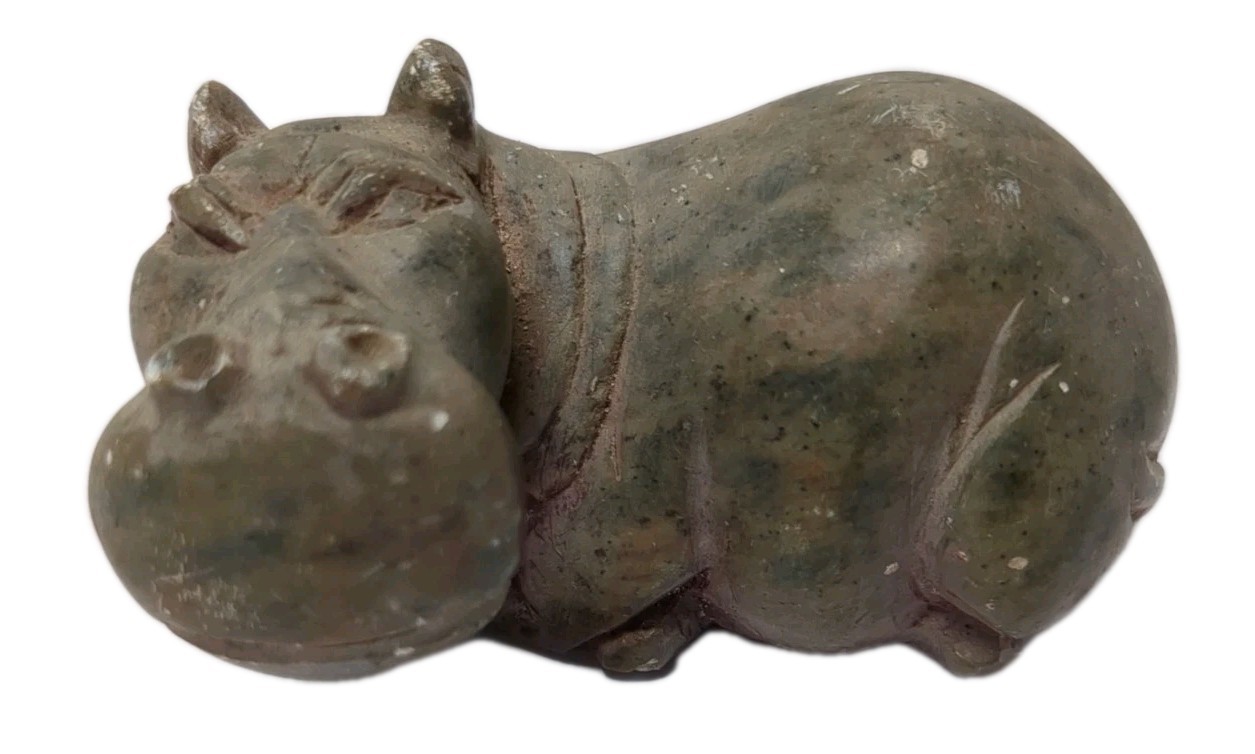 VTG Resting Hippo Shona Sculpture Soapstone