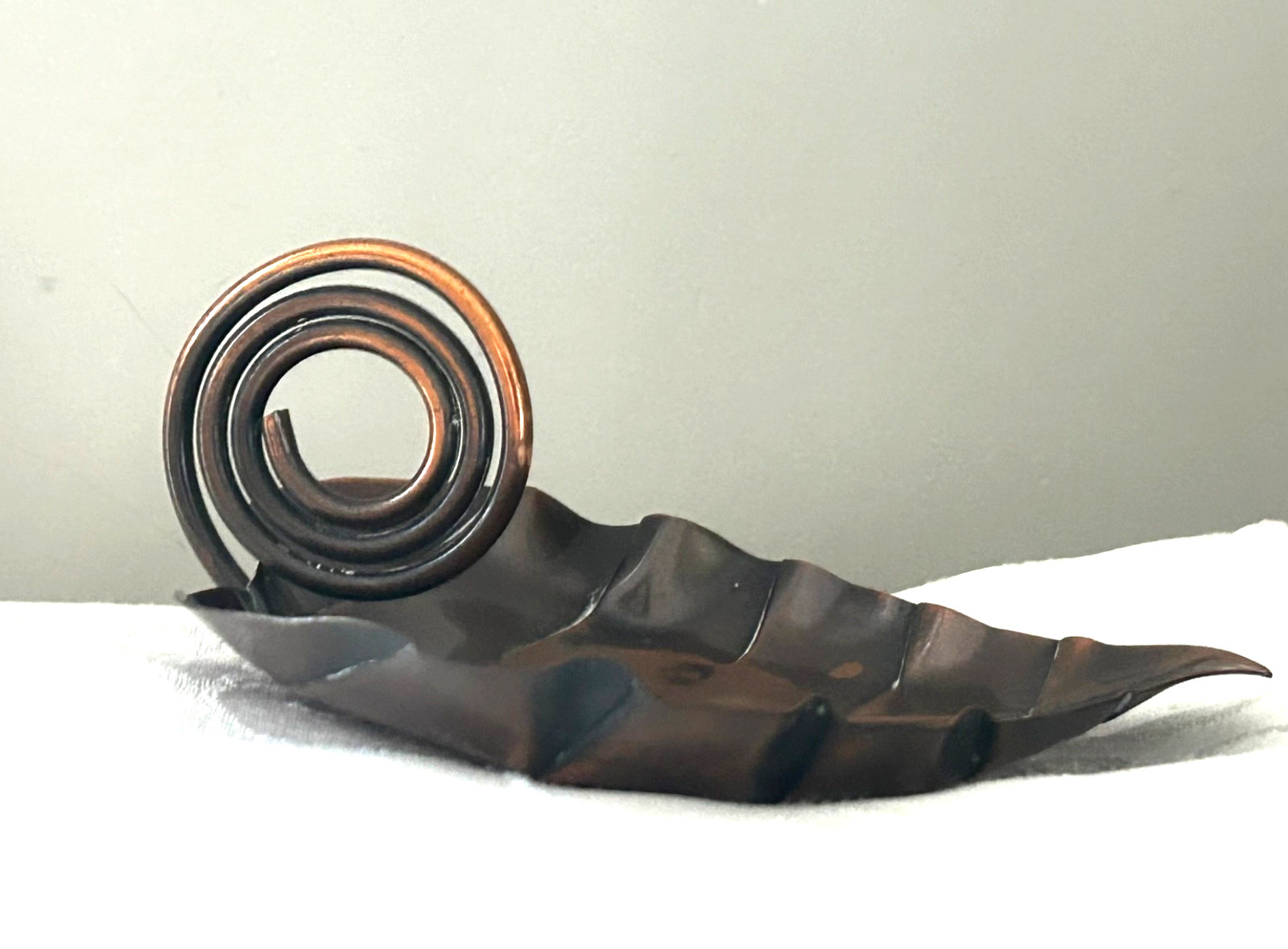 Vintage Rebajes MCM Copper Coiled Leaf Dish Vintage Rebajes MCM Copper Coiled Leaf Dish