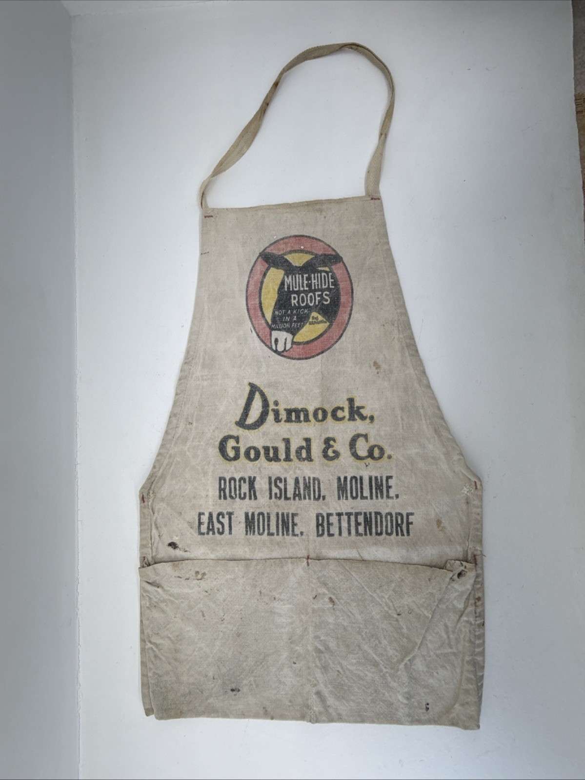 Vintage Dimock Gould & Co Apron Mule Hide Roofs Rock Island Moline Bettendorf Vintage Dimock Gould & Co Apron Mule Hide Roofs Rock Island Moline Bettendorf