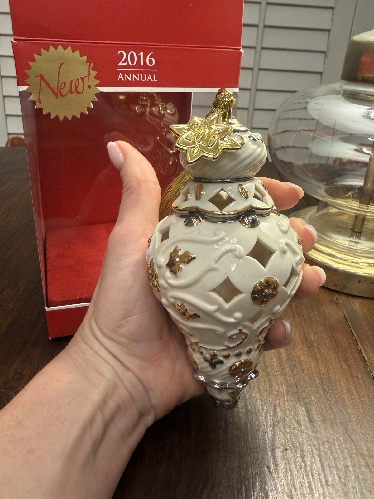 Lenox 2016 Annual Ivory Pierced Spire Ornament Victorian Gold Tag Christmas NEW Lenox 2016 Annual Ivory Pierced Spire Ornament Victorian Gold Tag Christmas NEW