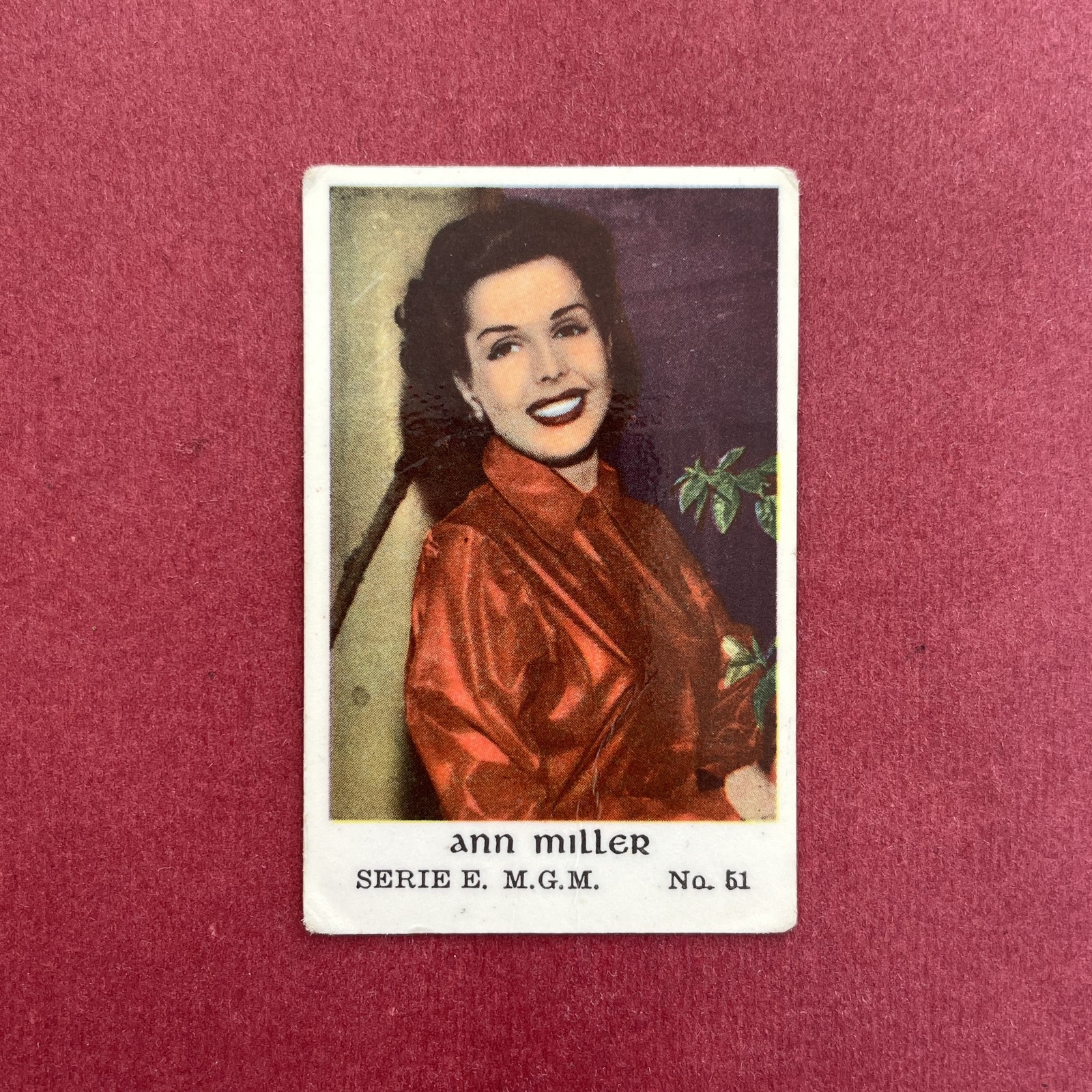 Ann Miller 1954 Dutch Gum Serie E #51 Non-Sport Trading Card