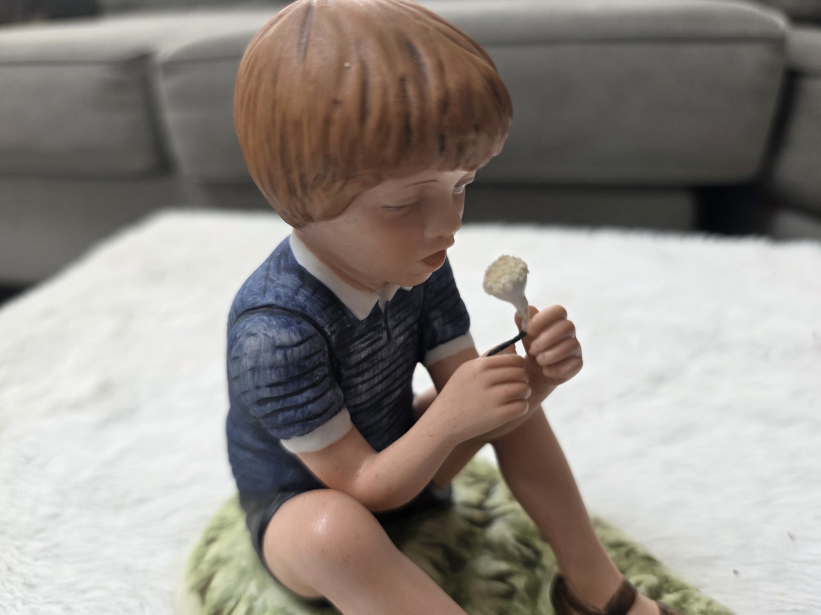 Erik and Dandelion by Artist Donald Zolan, Porcelain Made in Japan Figurine 1981