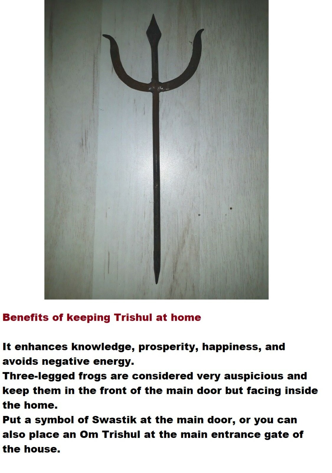 Iron Trishul Lord Shiva Weapon For Pooja 11 Inch Highly Energized For Positivity