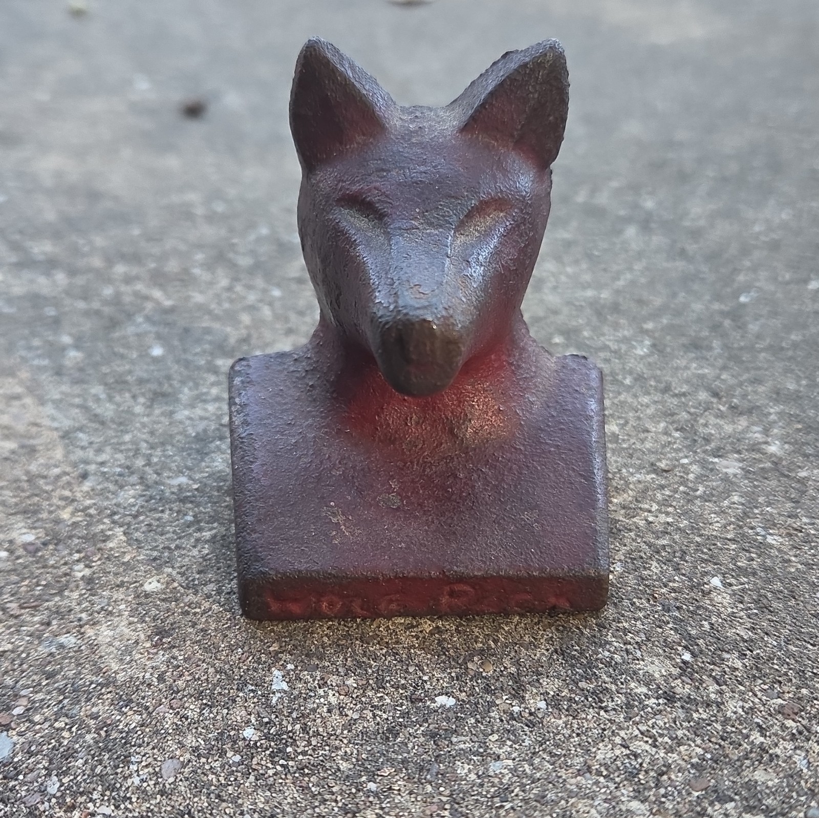 Antique CAST IRON Paperweight WOLF PACK Wolf Head Small Size Metal Paper Weight