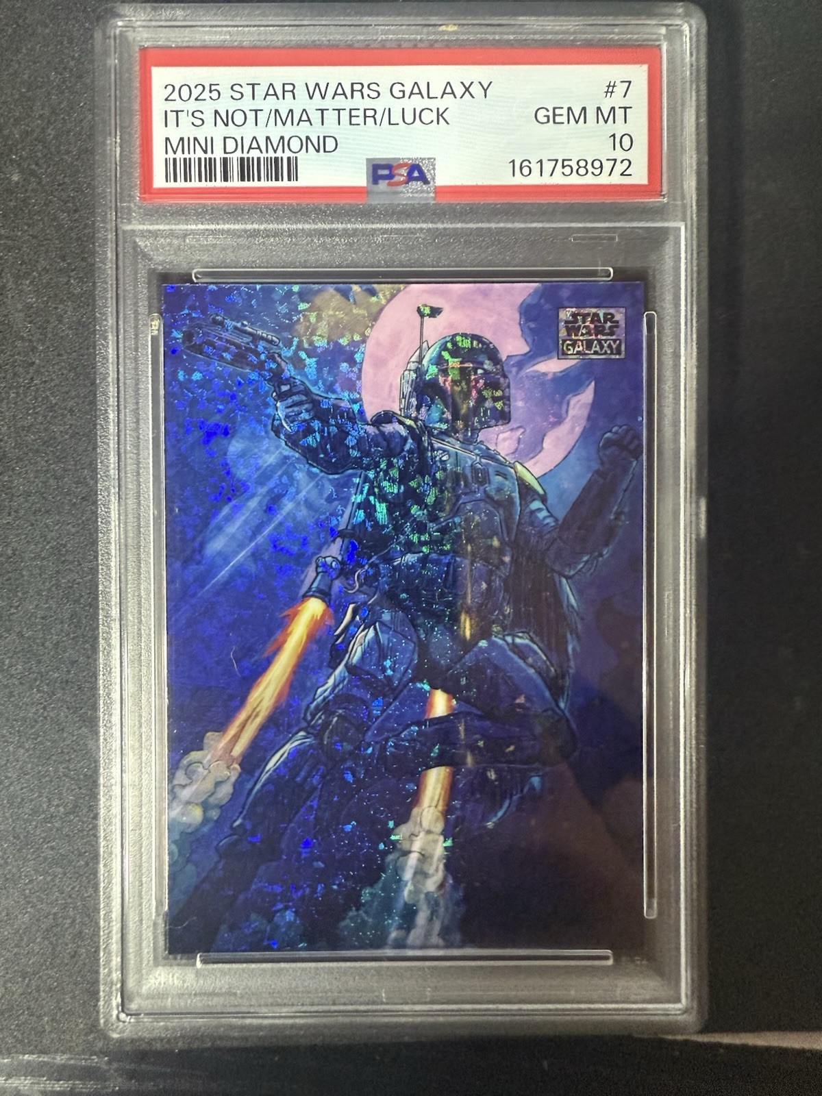 2025 Topps Star Wars Galaxy #7 IT'S NOT A MATTER/LUCK Mini Diamond PSA 10 Pop 1