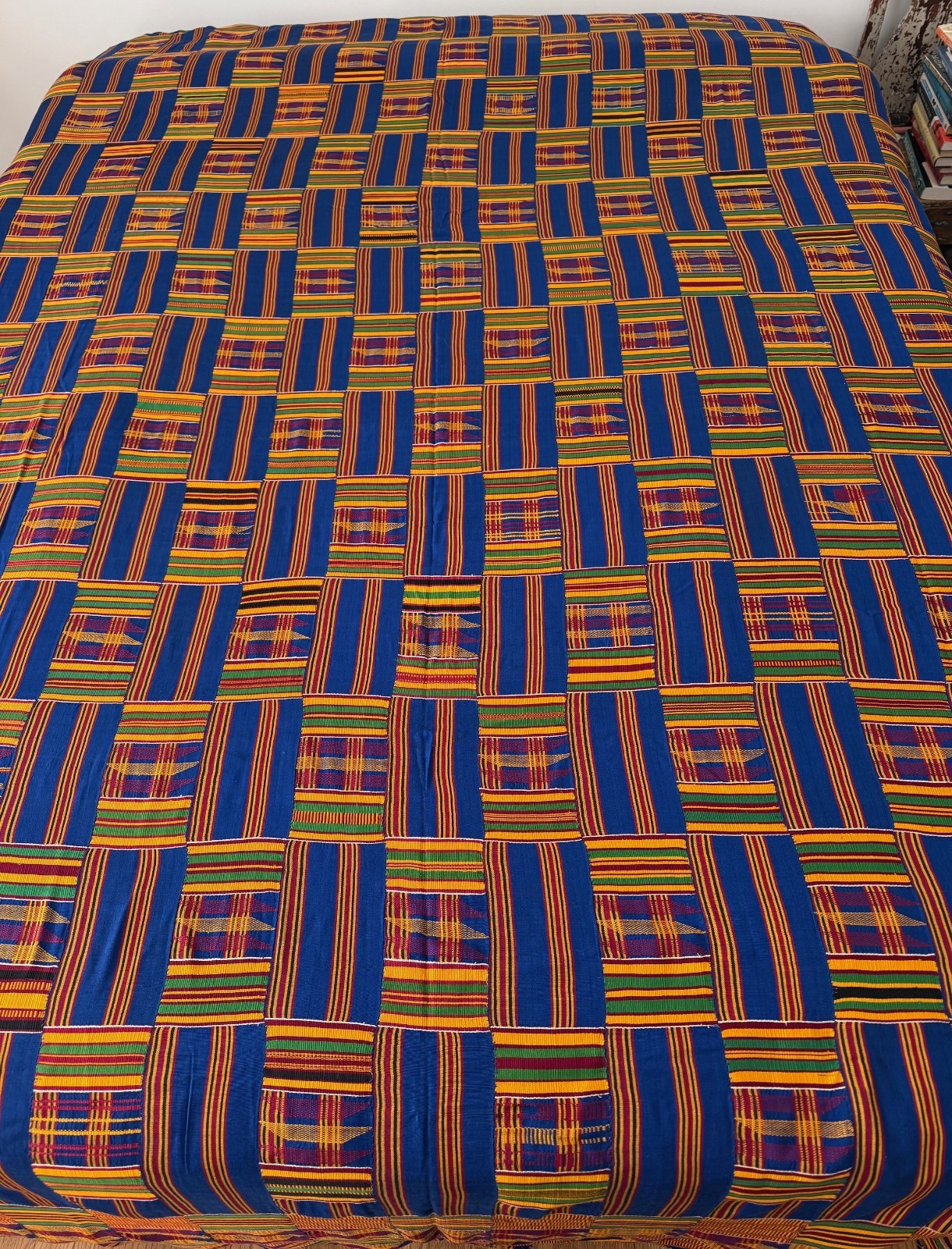 Vintage African (Ghana) Kente Cloth; Large 128 Vintage African (Ghana) Kente Cloth; Large 128