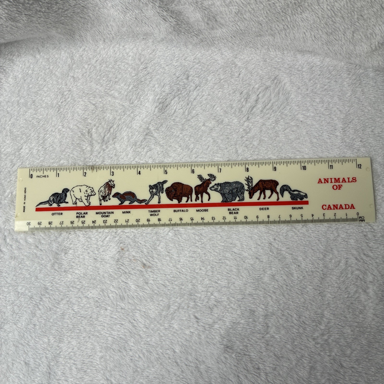 Vintage 1970s Animals Of Canada Plastic Ruler