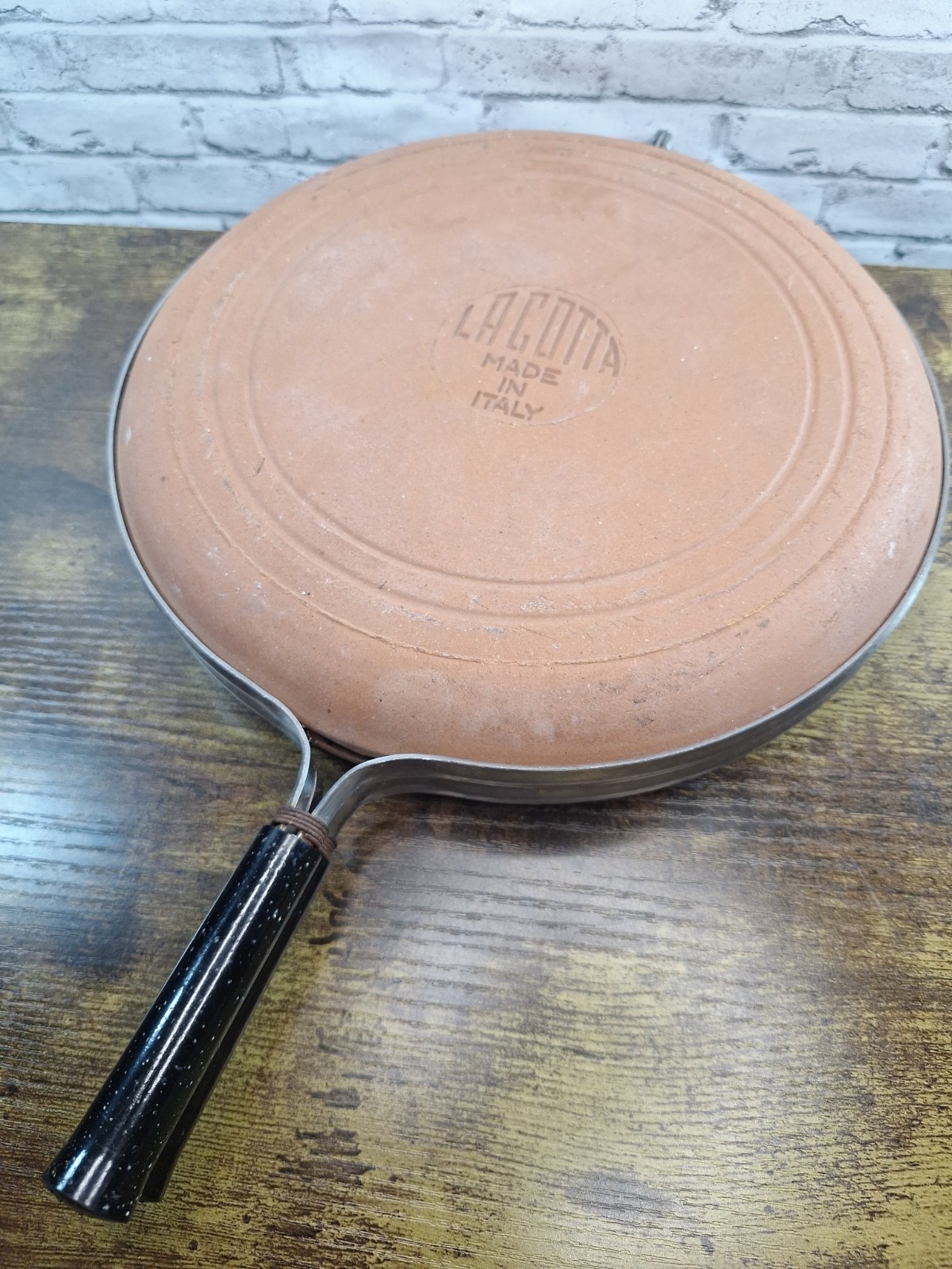Vintage La Cotta La Bisquera Terracotta Stovetop Roaster Grill Italy, 11\