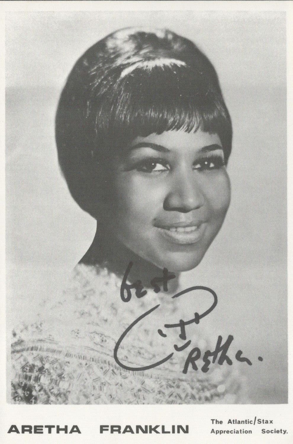 Aretha Franklin 8x10 Photo Reprint Soul Singer Facsimile Autograph Wall Art