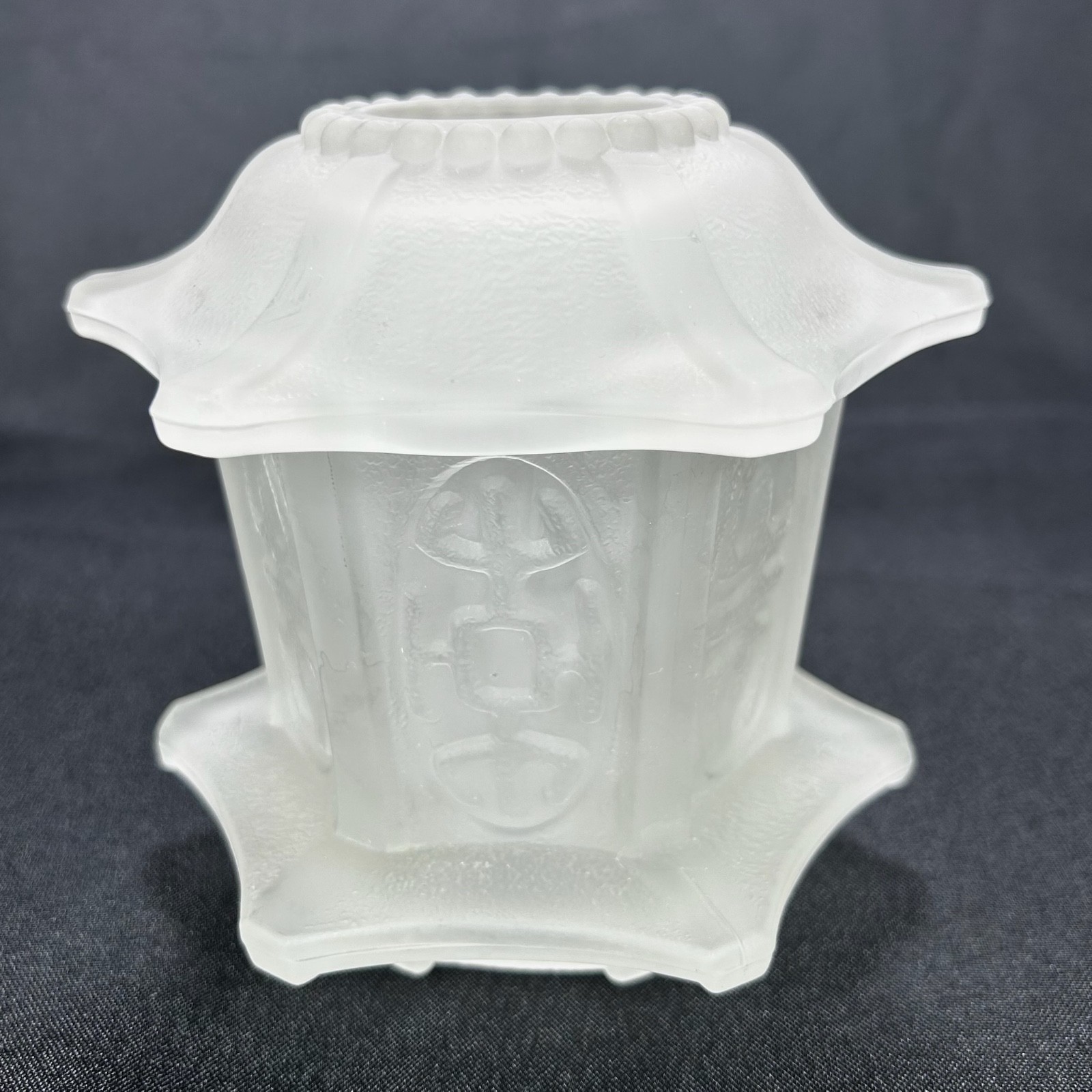 Vintage 1970s HOMCO Frosted White Fairy Lamp Light Satin Glass Asian Pagoda VHTF