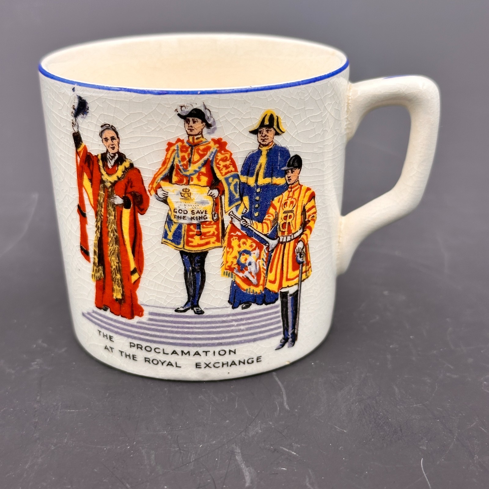 Proclamation at Royal Exchange King George VI CORONATION MUG Ceramic 1937