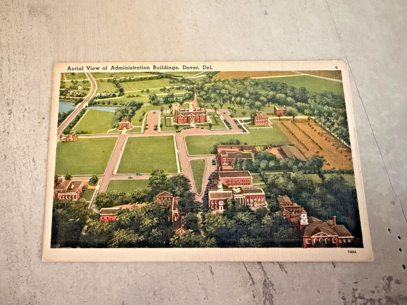 Postcard Aerial View of Administration Buildings Dover Delaware Postcard Aerial View of Administration Buildings Dover Delaware