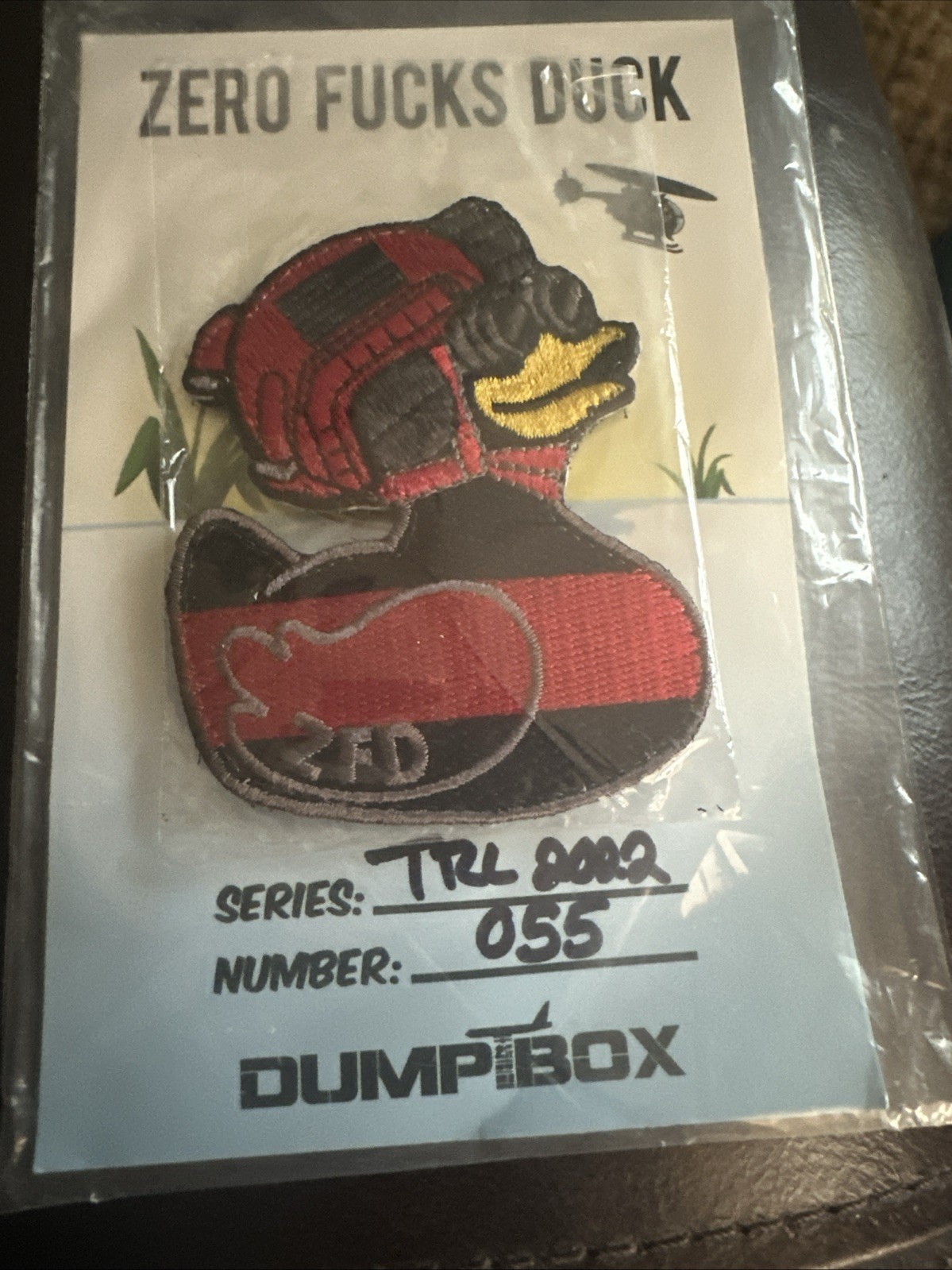 Zero f*cks Ducks ZFD Patch Dumpbox Hook& Loop Red Dump Box New