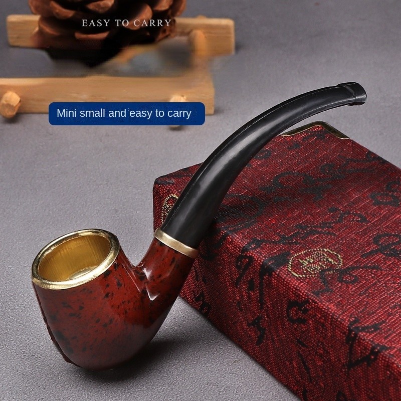 Durable Wooden Wood Sense Smoking Pipe Tobacco Cigarettes Cigar Resin Pipes Gift