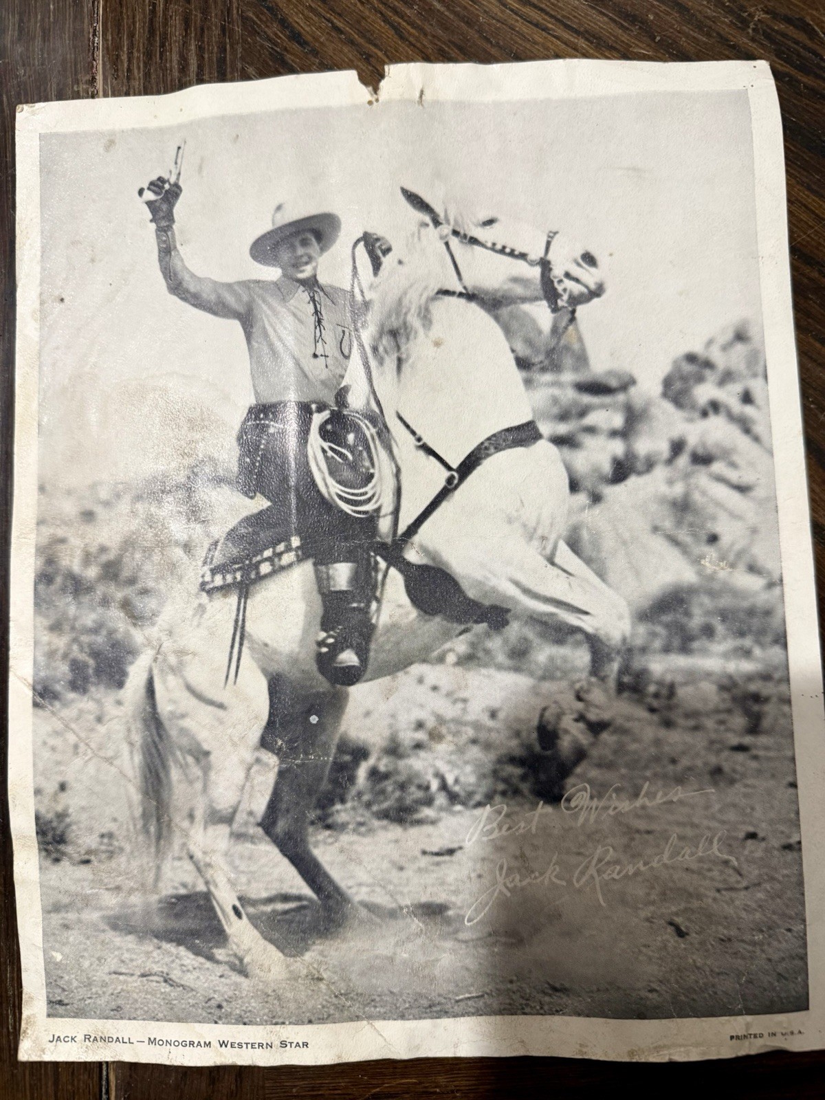 Vintage Jack Randall Monogram Western St Publicity Photo Cowboy Horse Autograph Vintage Jack Randall Monogram Western St Publicity Photo Cowboy Horse Autograph