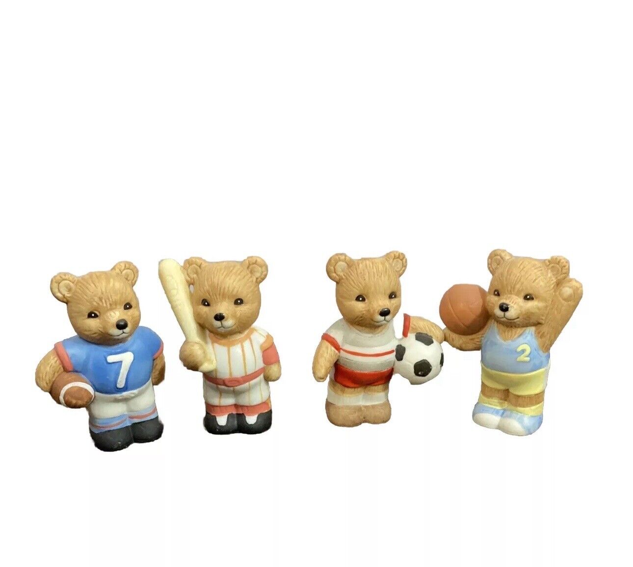 Homco/Home Interiors Set Of 4 Vintage Sports Bears Excellent Condition