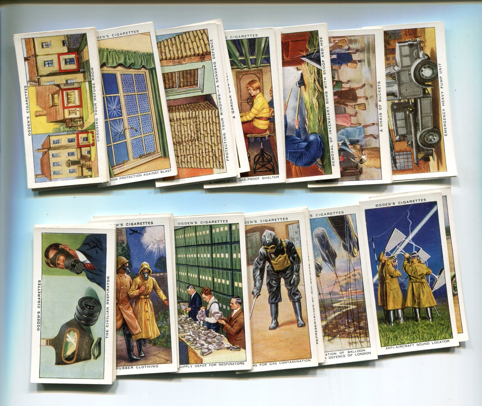 1938 OGDEN'S AIR RAID PRECAUTIONS 50 DIFFERENT TOBACCO CARD SET