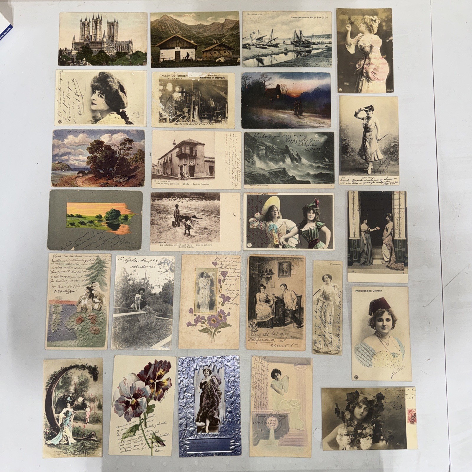 Lot of 26 Vintage & Antique Postcards The Golden Age European / South American