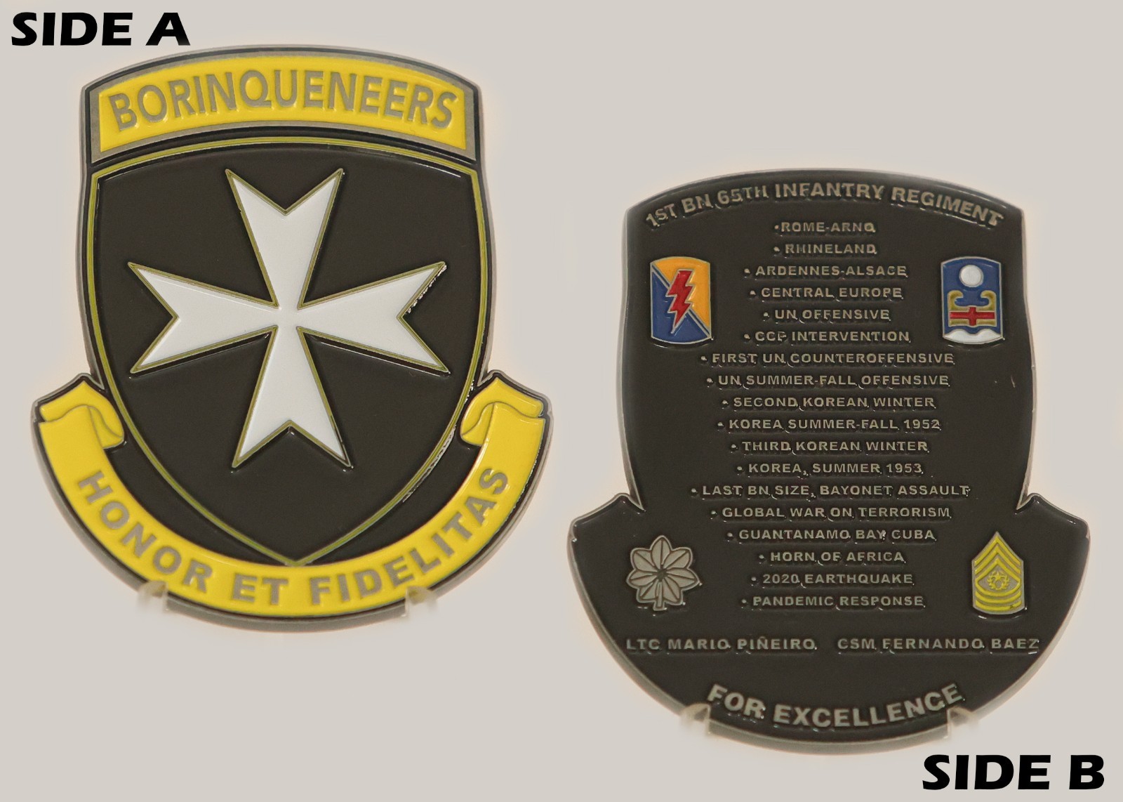 Borinqueneers 65th Infantry Regiment Honor Et Fidelitas Challenge Coin  M#2
