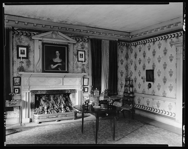Photo:Fotheringay Elliston Virginia 1935 Mansion Interior Fireplace Parlor