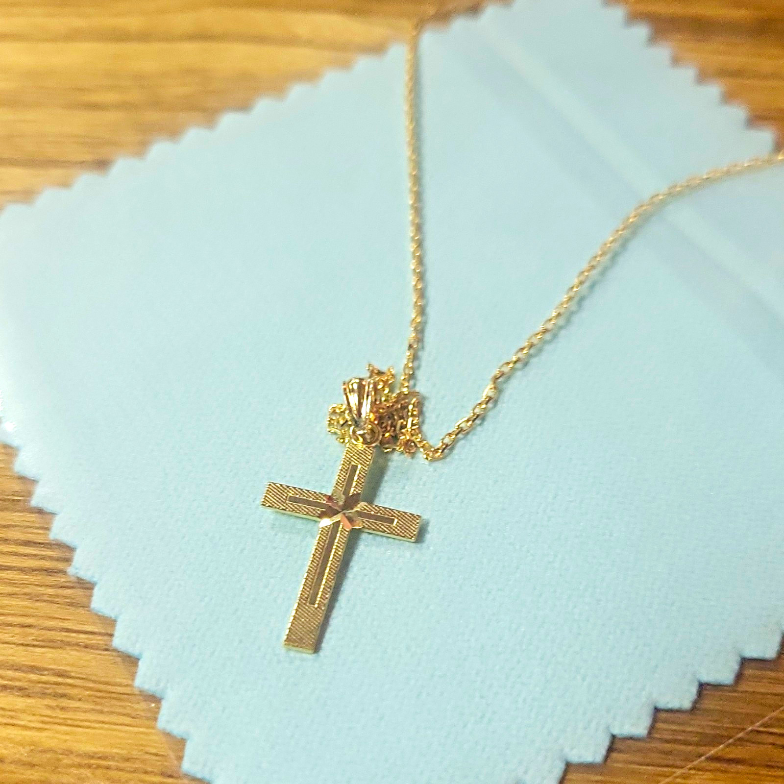 10k Gold Cross With 14 K Gold Chain