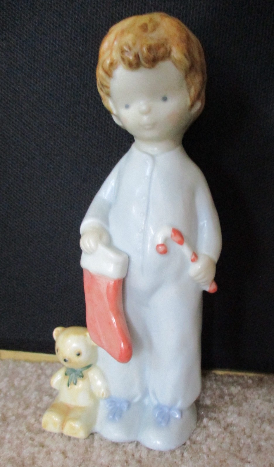 Vintage 1990 Enesco 6” Boy with Christmas Stocking #119857 Raecath, Inc.
