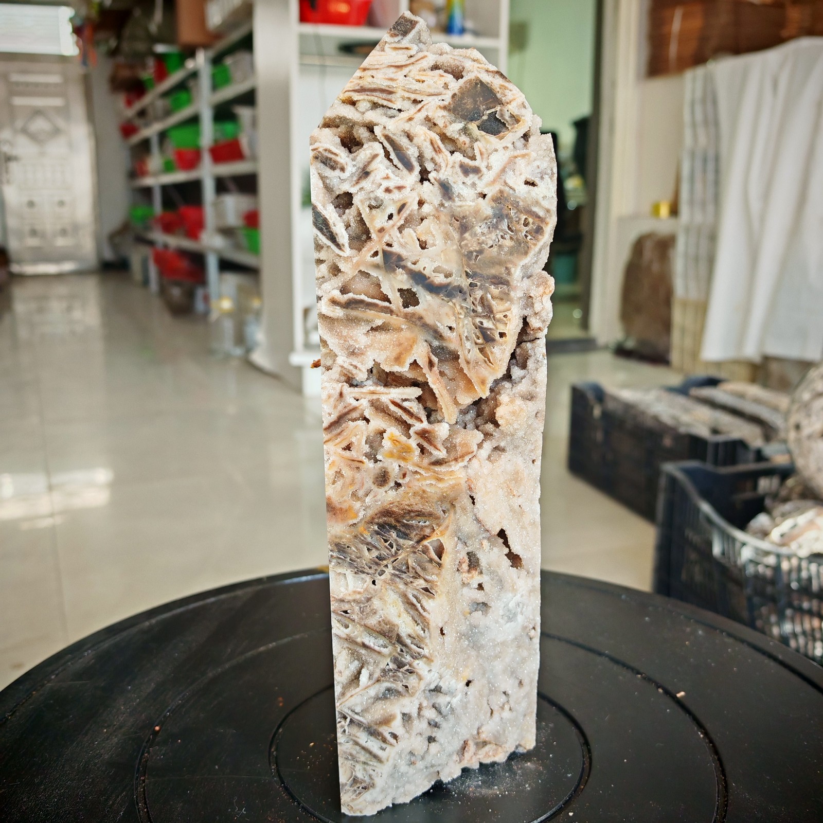 5.83LB Polishing and repairing of natural sphalerite crystal columns 2650g