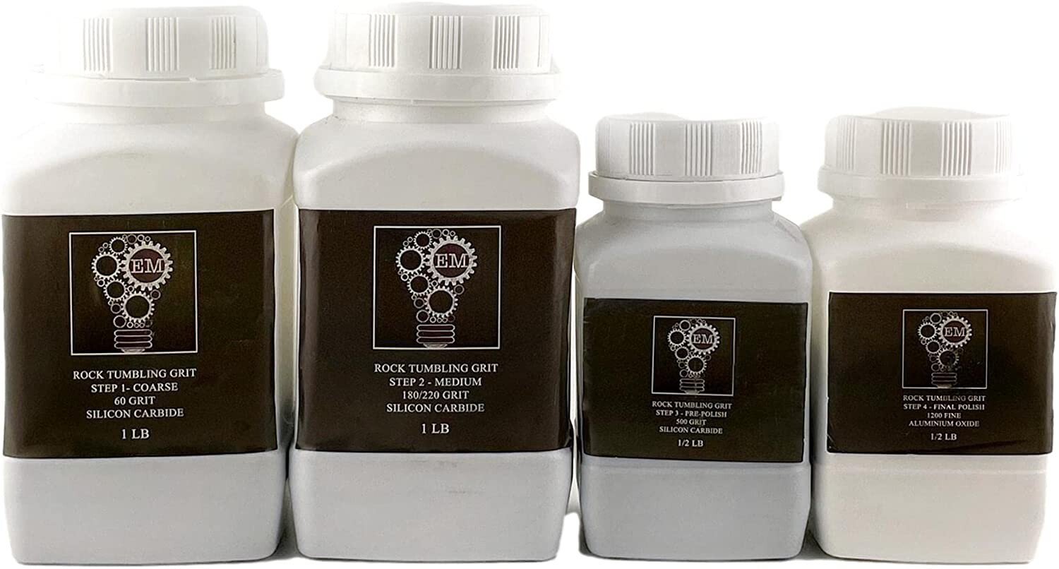 Exploring Minds Rock Tumbler Tumbling Media 4 Piece Grit Pack Kit Exploring Minds Rock Tumbler Tumbling Media 4 Piece Grit Pack Kit