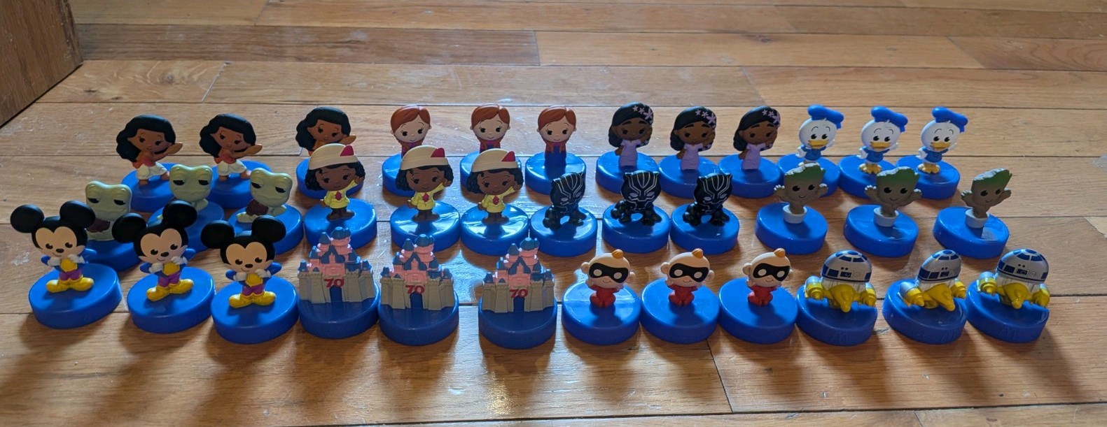 Disney Figurines 70th Anniversary McDonalds toys lot of 36 (Mixed Characters)