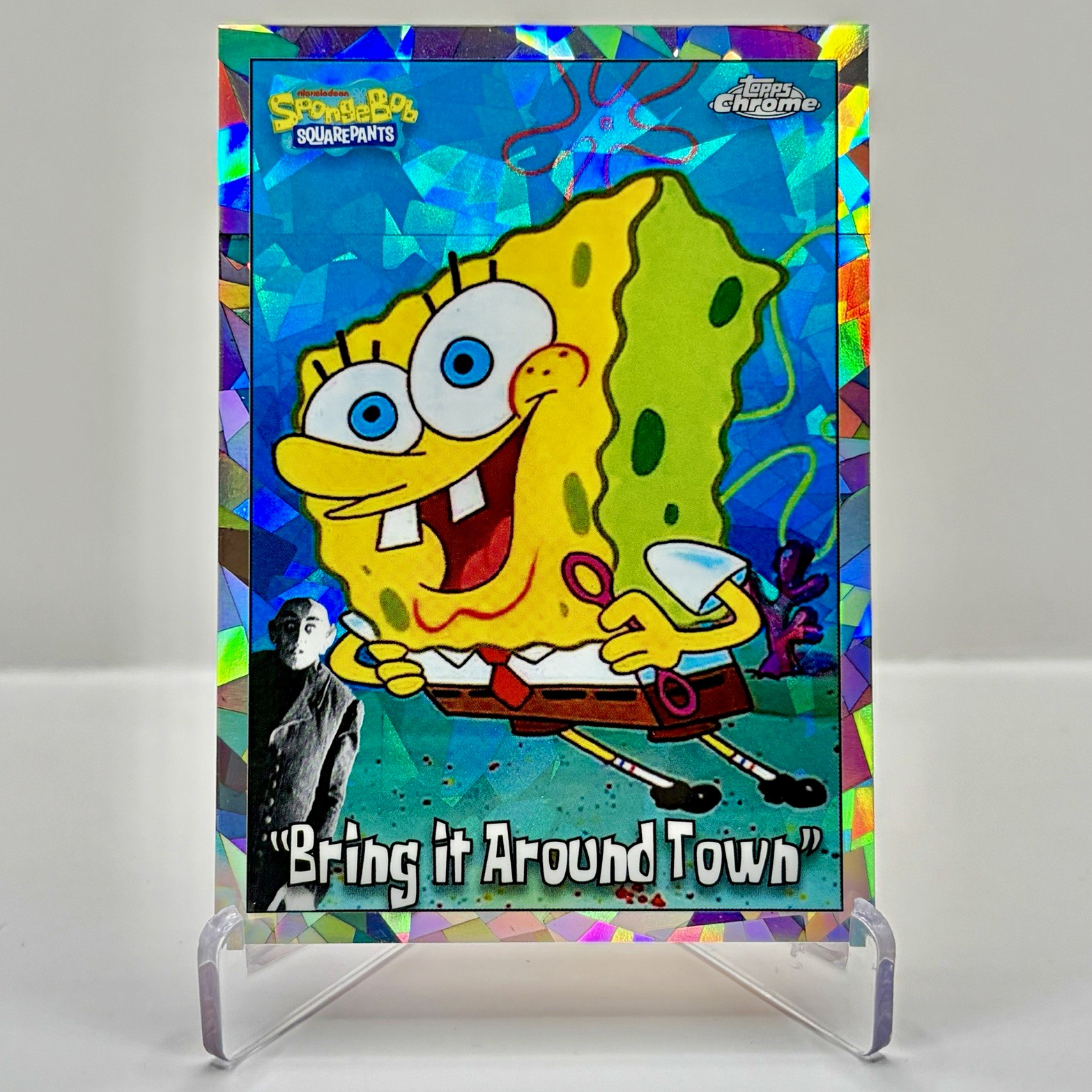 2025 Topps Chrome SpongeBob Bring It Around Town Night Shift Manager SSP 2025 Topps Chrome SpongeBob Bring It Around Town Night Shift Manager SSP