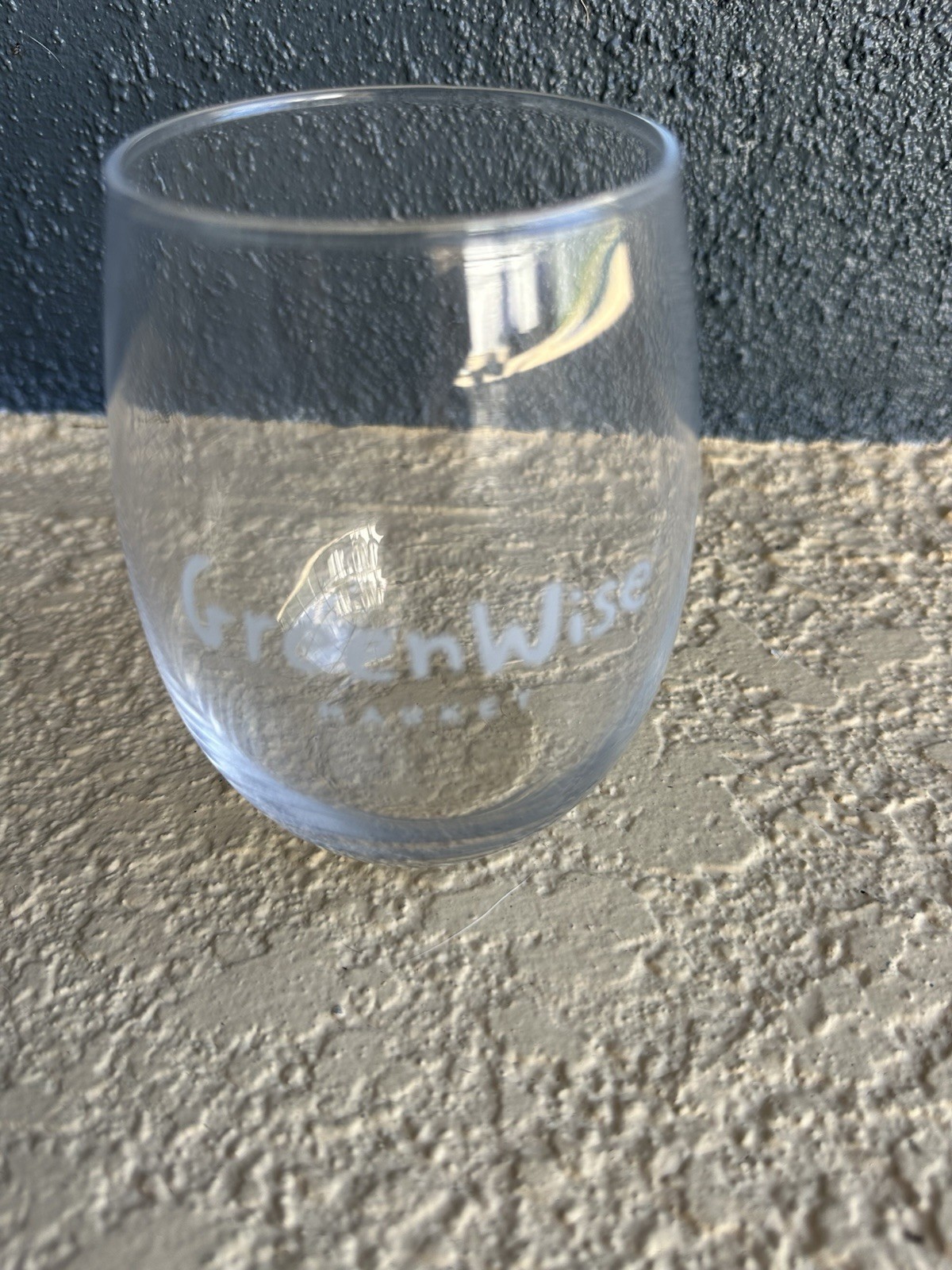 Publix - GreenWise Market Stemless Wine Glass POURS Bar Promo Collectible