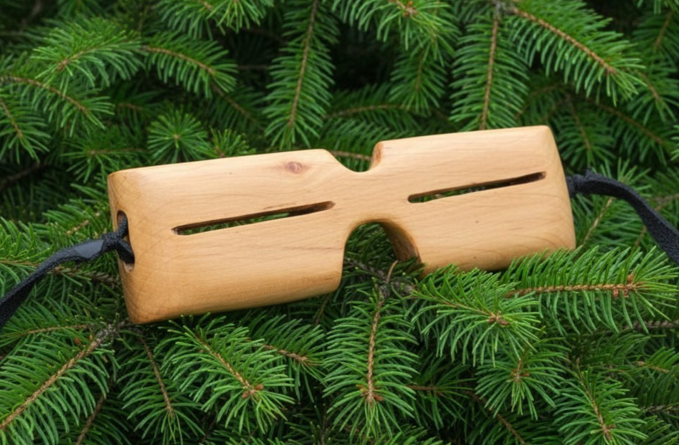 Inuit Wooden Snow Goggles, Alaskan Wood Art, Unique Rustic Eskimo Reproduction Inuit Wooden Snow Goggles, Alaskan Wood Art, Unique Rustic Eskimo Reproduction