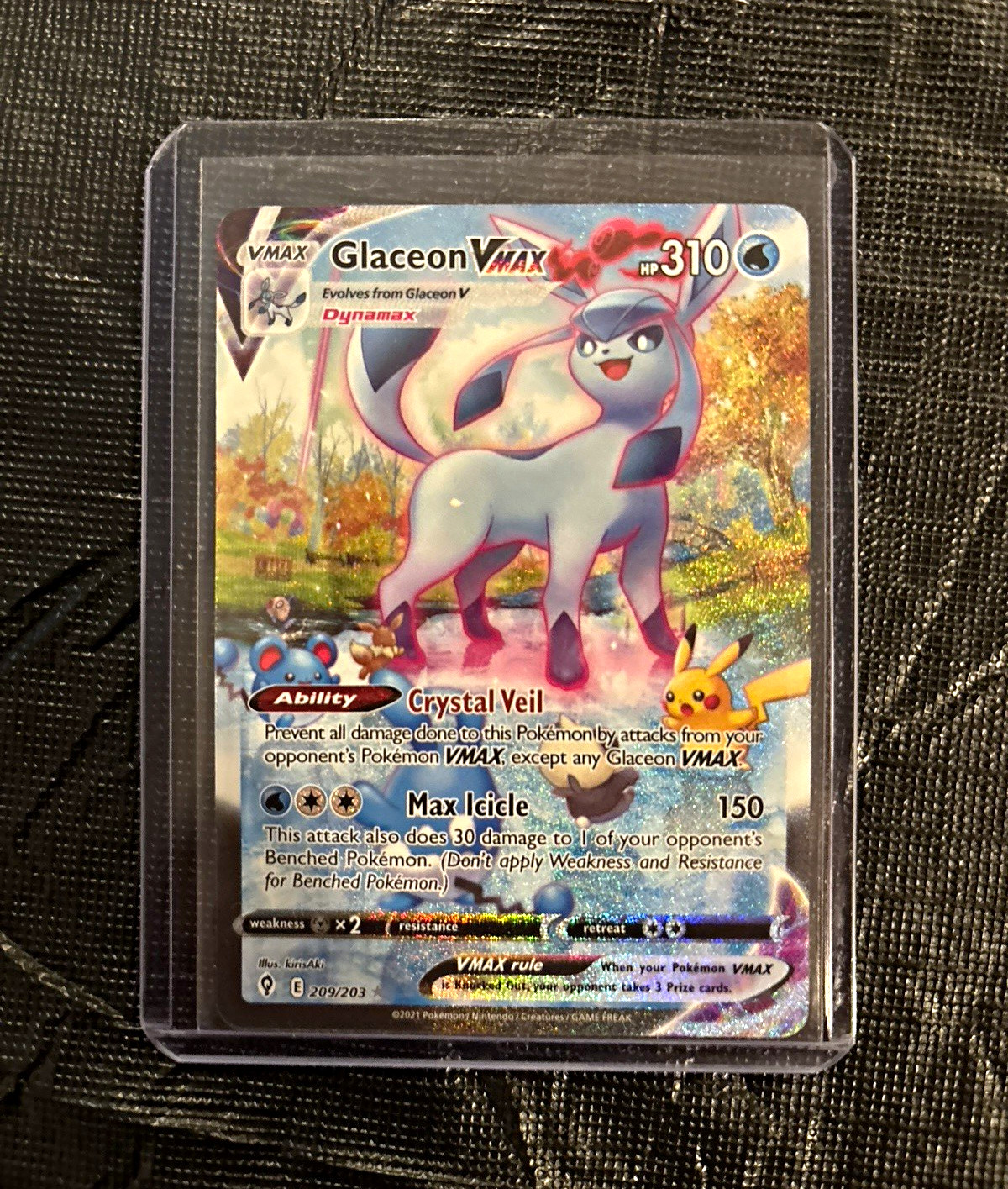 Pokémon Glaceon VMAX Alt Art 209/203 + Hits Lot | Factory Print Defect Pokémon Glaceon VMAX Alt Art 209/203 + Hits Lot | Factory Print Defect