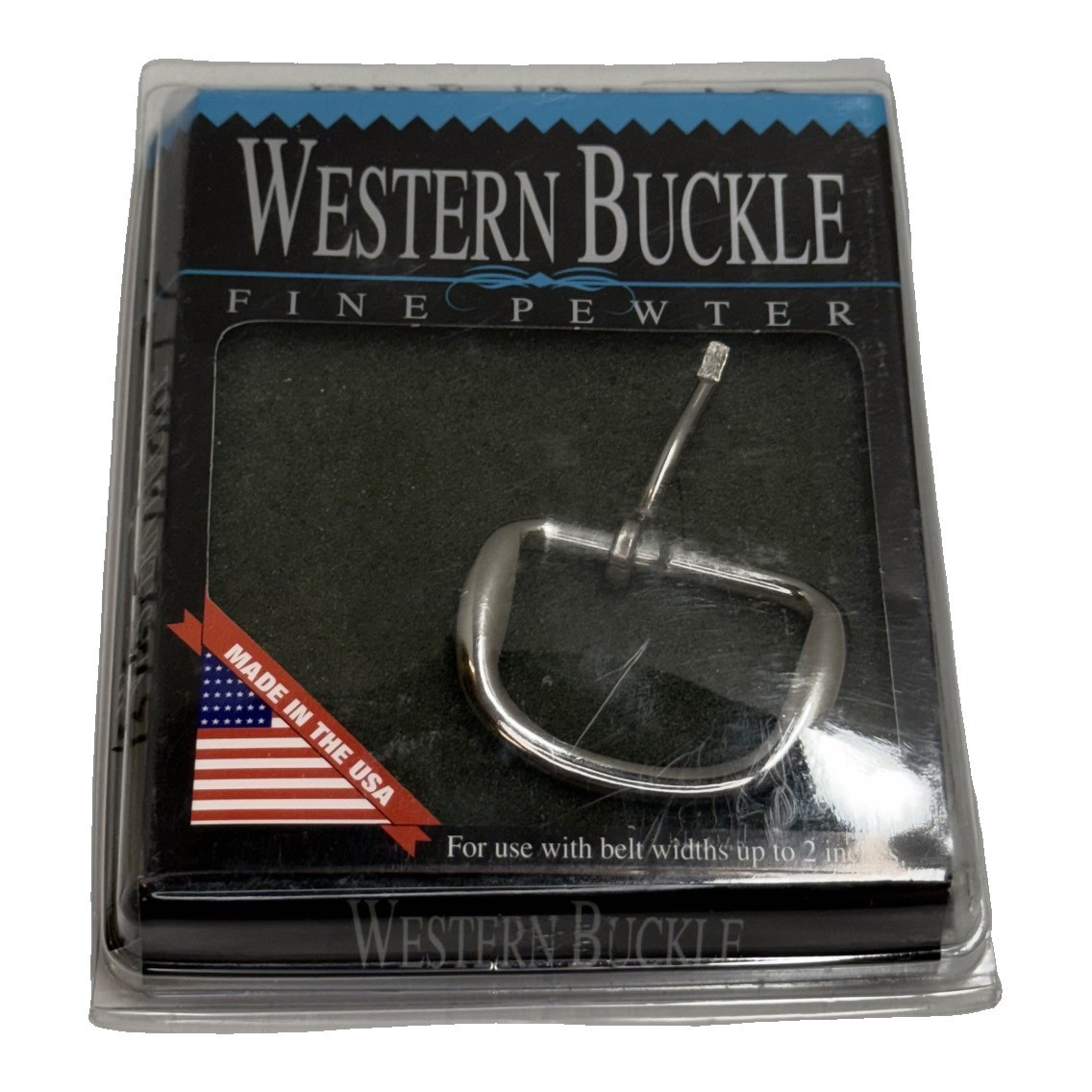 Western Buckle Fine Pewter Belt Buckle New Made in USA Fits 2in