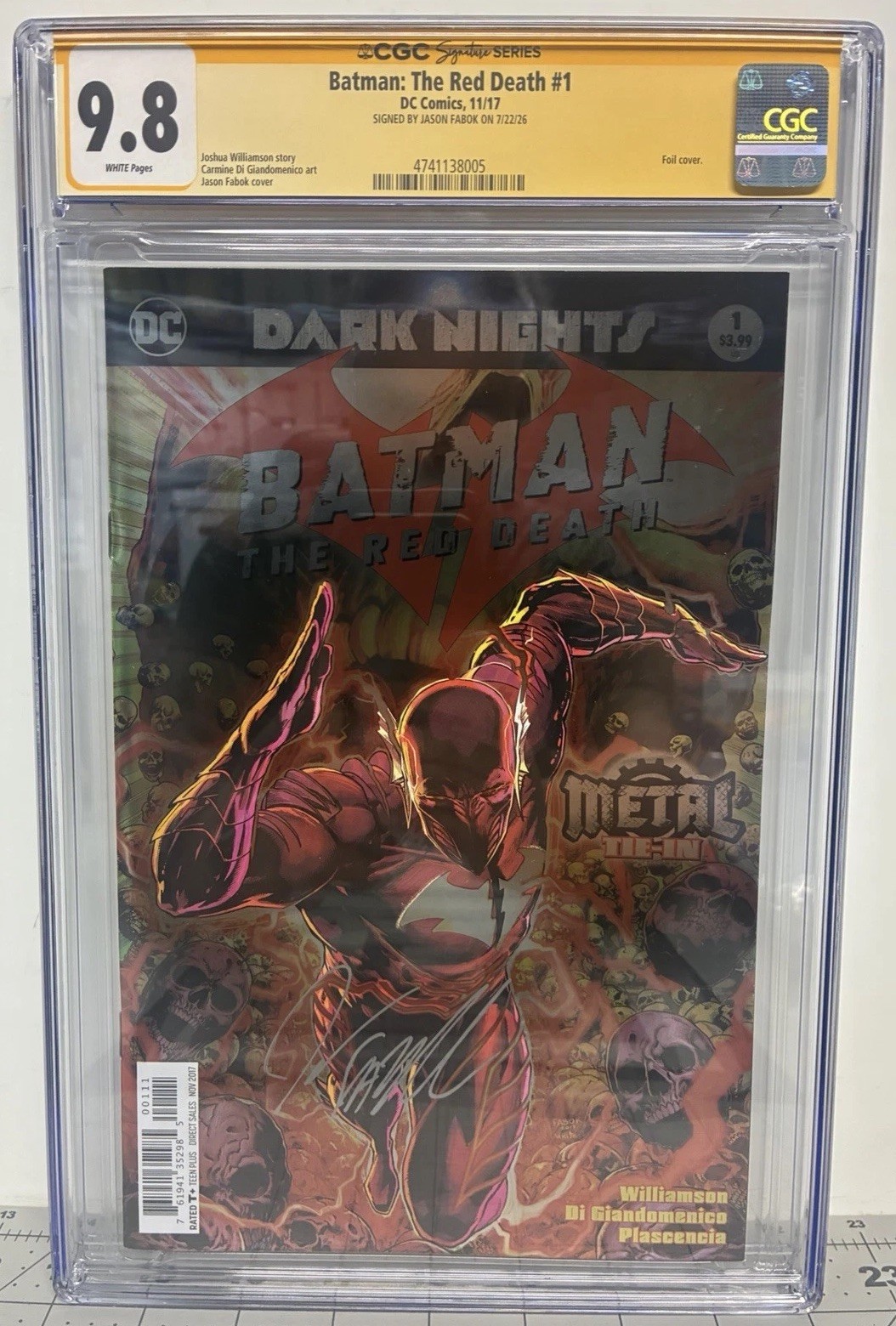 Batman: The Red Death #1 1st Print Foil CGC SS 9.8 NM/MT Jason Fabok Sig ✍️ Batman: The Red Death #1 1st Print Foil CGC SS 9.8 NM/MT Jason Fabok Sig ✍️
