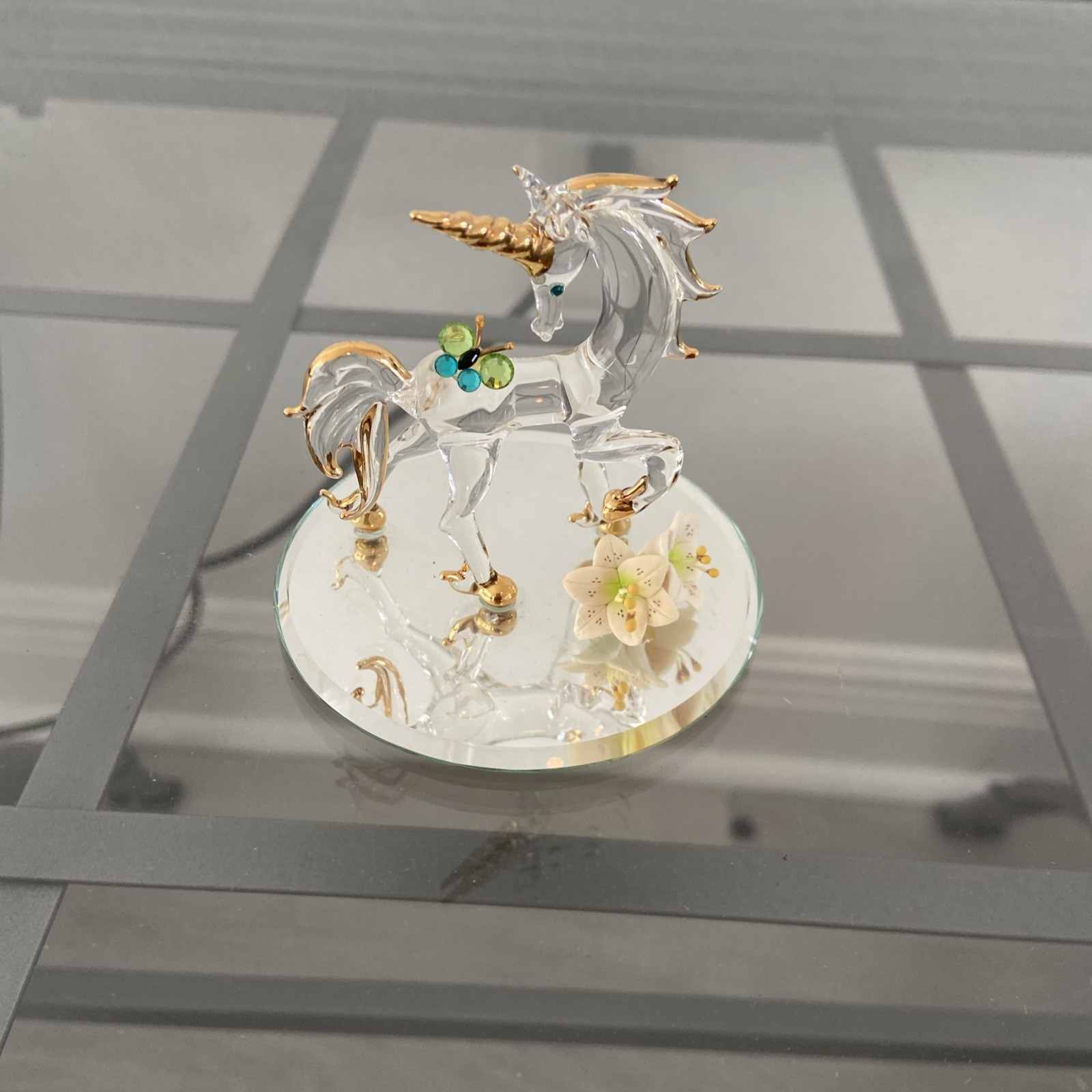 Emerald Elegance Hamilton Collection Glass Unicorn - Sparkling Reflections