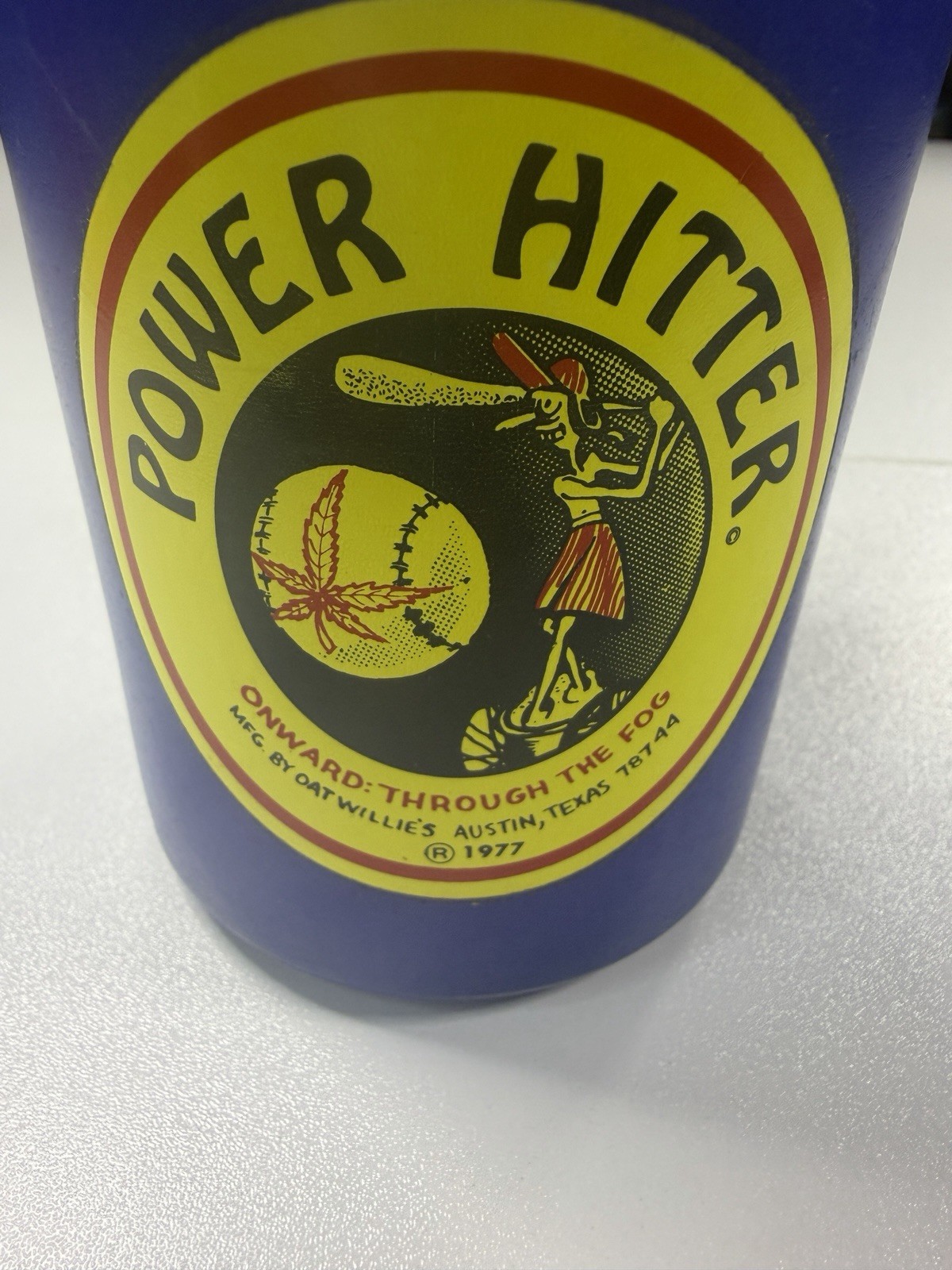 Vintage Oat Willie's 1977 Blue POWER HITTER Smoking Memorabilia Rare Collectible