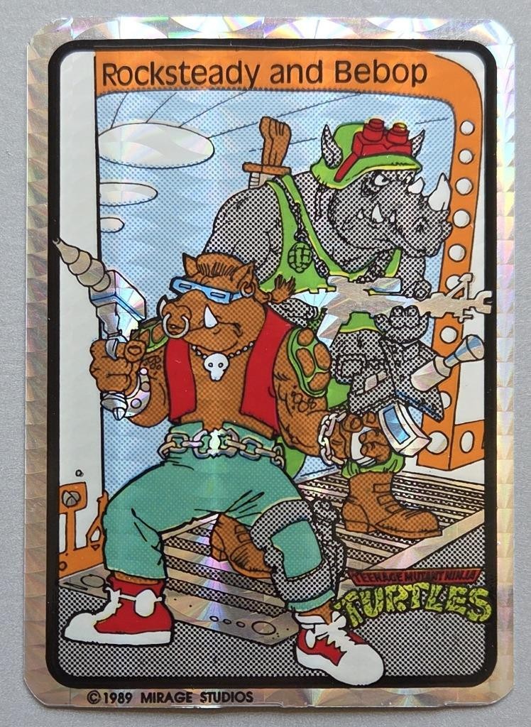 Rare VTG Prism 1989 TMNT Rocksteady & Bebop Vending Machine Sticker Collectible Rare VTG Prism 1989 TMNT Rocksteady & Bebop Vending Machine Sticker Collectible