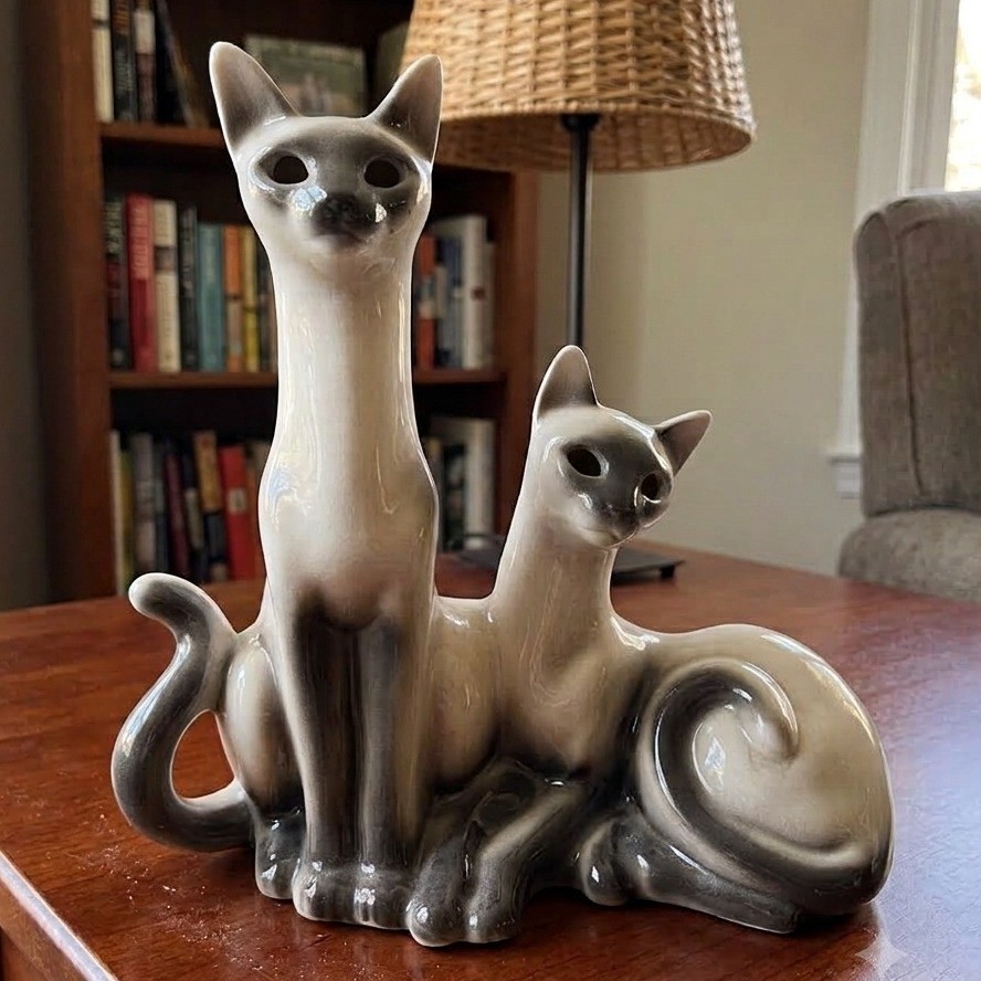 Vintage Lane & Co California Siamese Cat TV Lamp Mid Century Modern Ceramic MCM Vintage Lane & Co California Siamese Cat TV Lamp Mid Century Modern Ceramic MCM