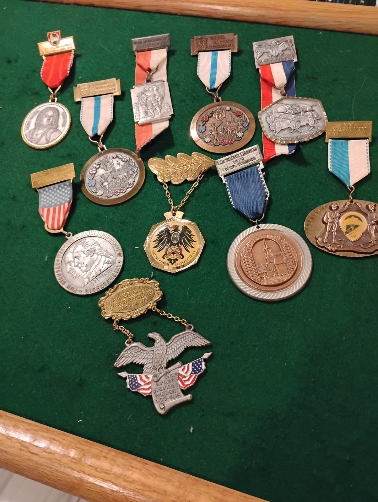 Vtge German Medal Lot 10 Enamel Ribbon Awards Badges 1970s European Collection