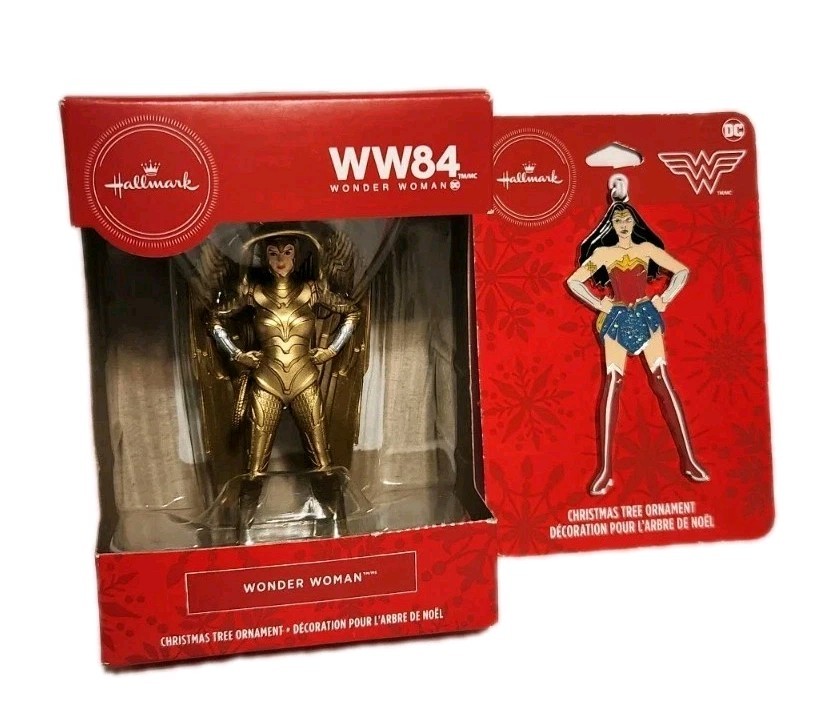 Hallmark Wonder Woman WW84 Seasons Metal DC Super Hero Christmas Ornament Set