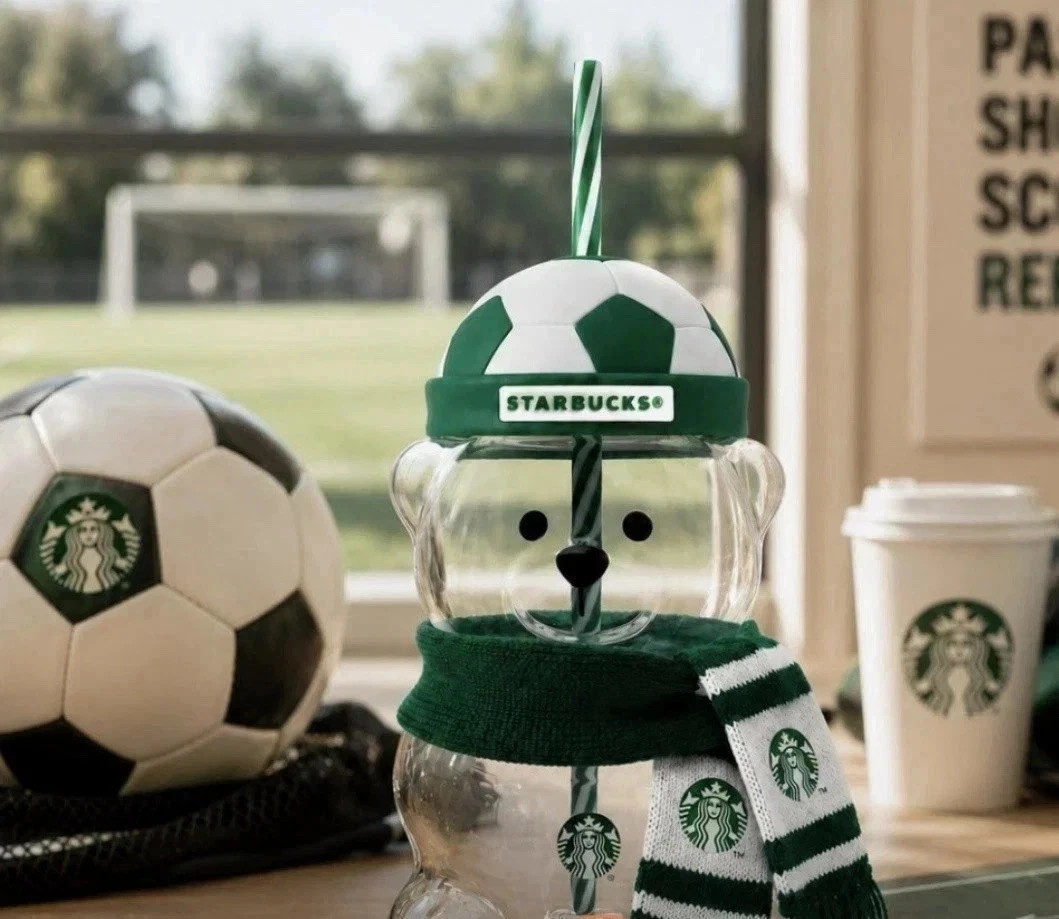 Starbucks FIFA Bearista Bear Limited Edition Sold Out Cold Cup With Scarf 20oz Starbucks FIFA Bearista Bear Limited Edition Sold Out Cold Cup With Scarf 20oz