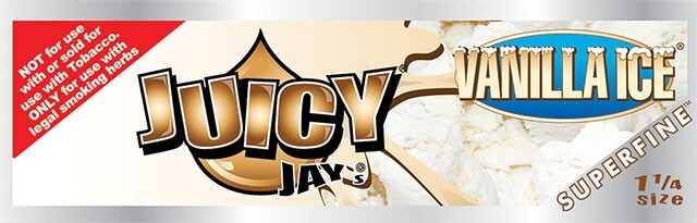 JUICY JAY'S  1 1/4 Rolling Papers Vanilla Ice Super Fine USA SHIPPED