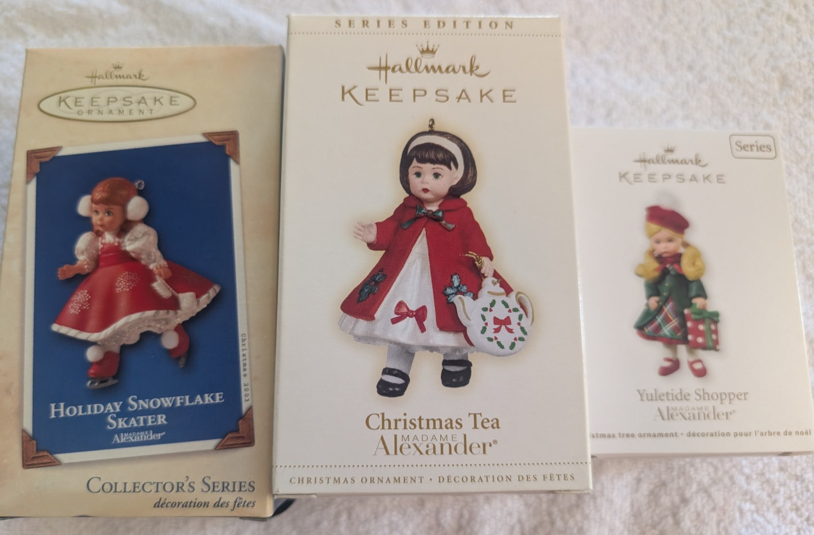 Hallmark Madame Alexander Series Ornaments Lot of 3 in Series (B150) Hallmark Madame Alexander Series Ornaments Lot of 3 in Series (B150)